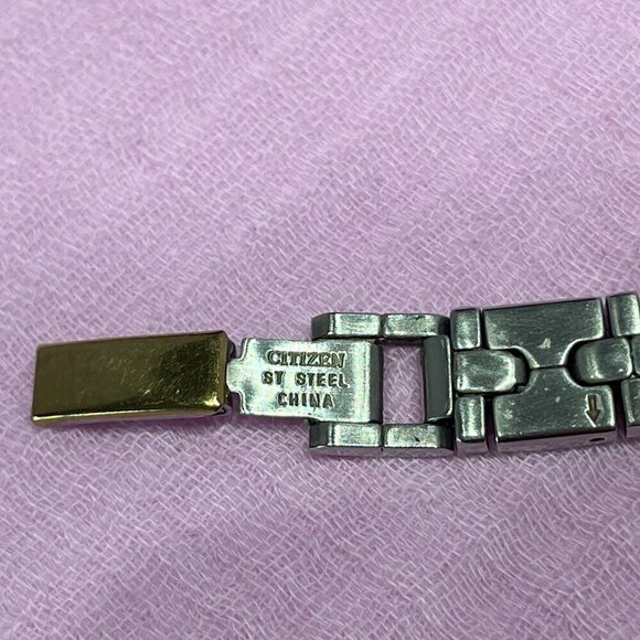 Citizen Ladies Stainless Steel Two-Tone Oval Face Watch Size: 6 1/2" - Picture 8 of 9